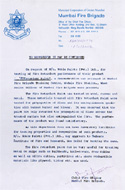 Certificate from Mumbai Fire Brigade